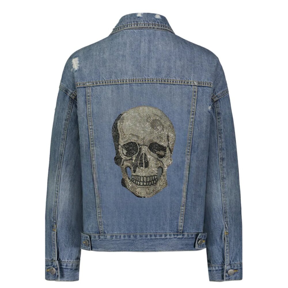 Skull Crystal Denim Jacket